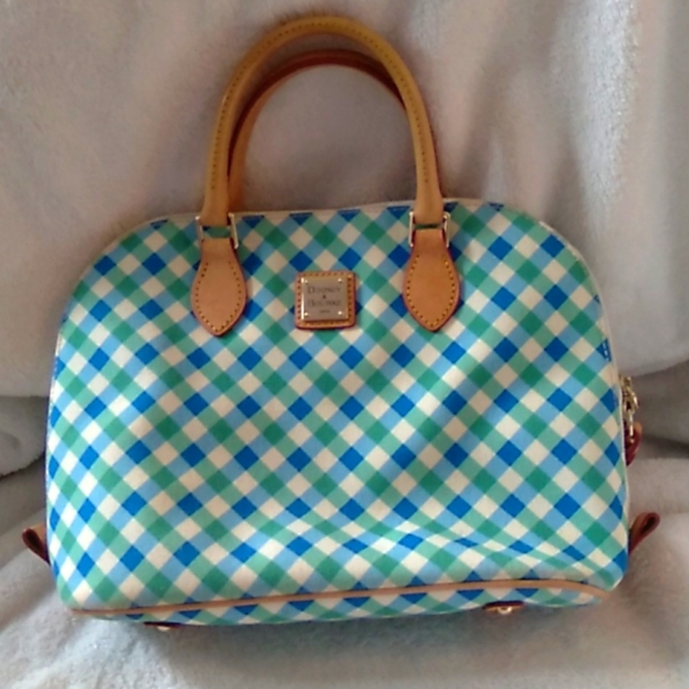 Women's summer Dooney and Bourke colorful treated canvas bag